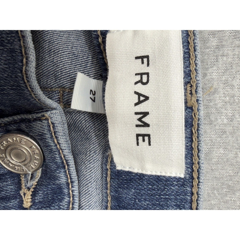 FRAME Le High Flare Jeans Womens 27 Blue Medium Wash High Rise Stretch - Picture 9 of 13